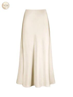 Satin High Waisted Maxi Skirt A Line Silk Long Skirt